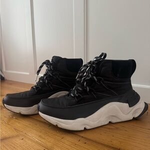 Sorel Black and White High-Top Sneakers